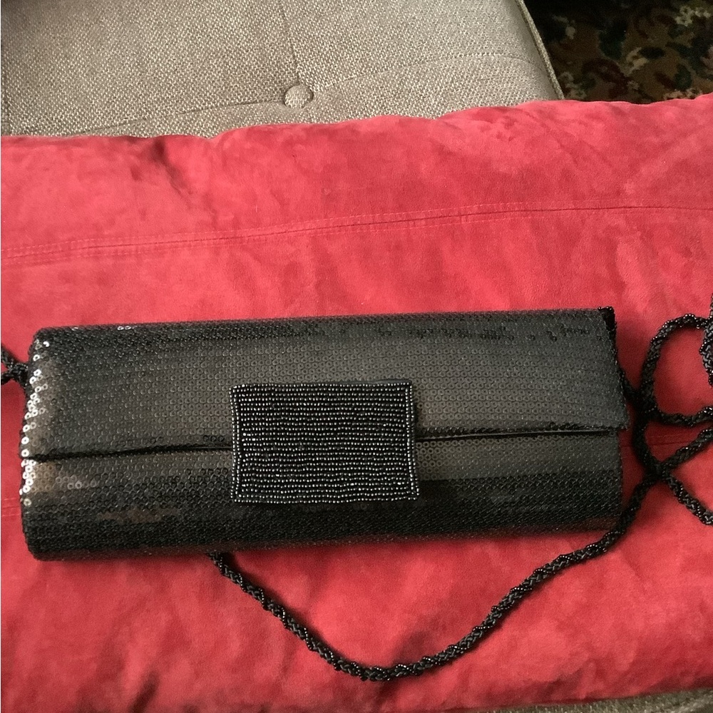 Sequin and Bead black evening bag…